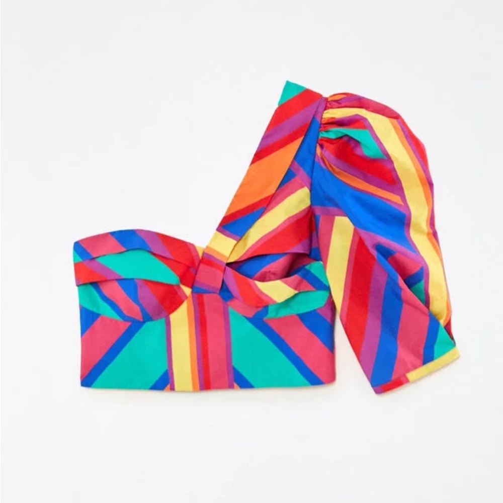 Farm Rio Brunas Stripes Crop Top